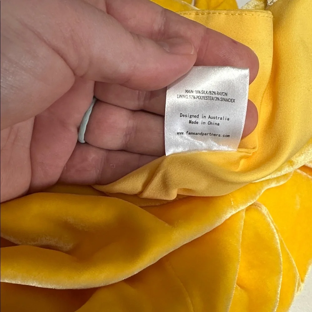 Fame & Partners X Free People Caroline Dress In Velvet Marigold